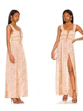 Free People Dance With Me Maxi Dress NWT Boho Floral Cottagecore Sundress, S